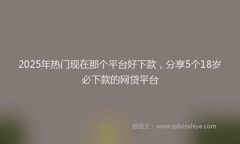 2025年热门现在那个平台好下款，分享5个18岁必下款的网贷平台