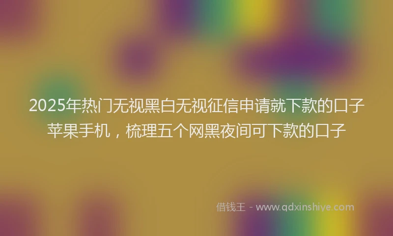 2025年热门无视黑白无视征信申请就下款的口子苹果手机，梳理五个网黑夜间可下款的口子