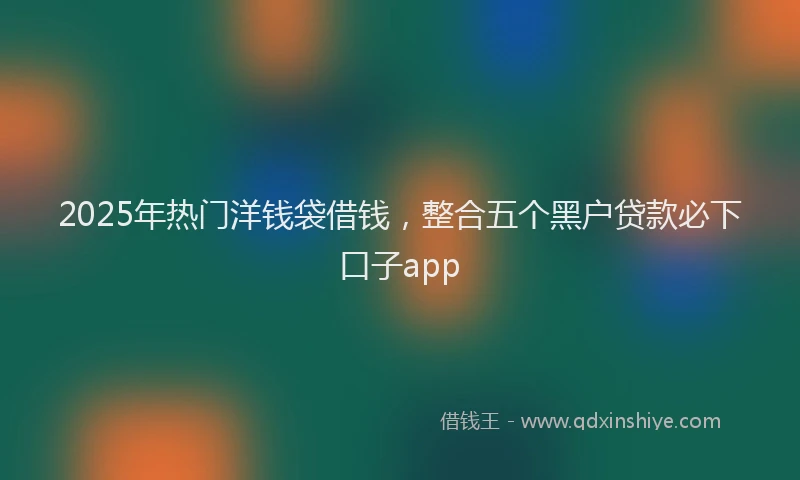 2025年热门洋钱袋借钱，整合五个黑户贷款必下口子app