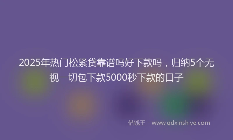 2025年热门松紧贷靠谱吗好下款吗，归纳5个无视一切包下款5000秒下款的口子