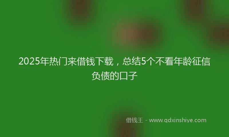 2025年热门来借钱下载，总结5个不看年龄征信负债的口子