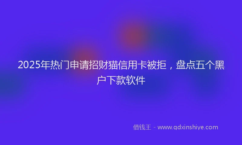 2025年热门申请招财猫信用卡被拒，盘点五个黑户下款软件