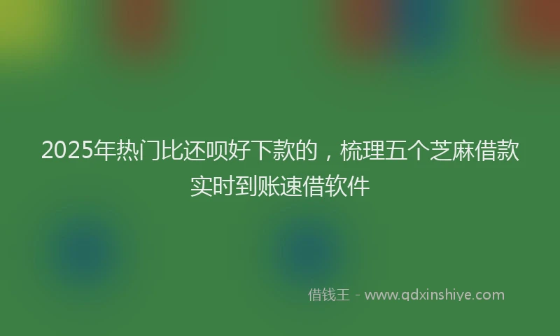 2025年热门比还呗好下款的，梳理五个芝麻借款实时到账速借软件