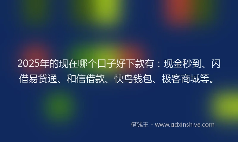 2025年的现在哪个口子好下款有：现金秒到、闪借易贷通、和信借款、快鸟钱包、极客商城等。