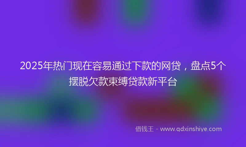 2025年热门现在容易通过下款的网贷，盘点5个摆脱欠款束缚贷款新平台
