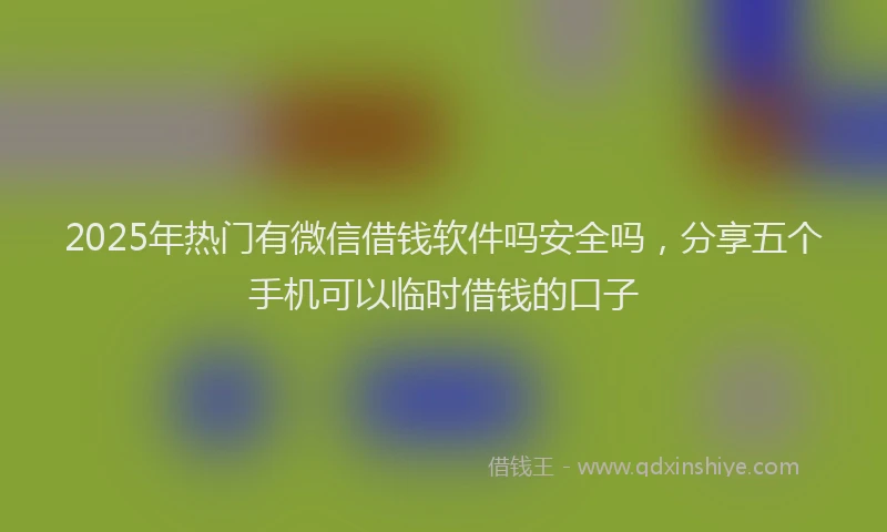 2025年热门有微信借钱软件吗安全吗，分享五个手机可以临时借钱的口子