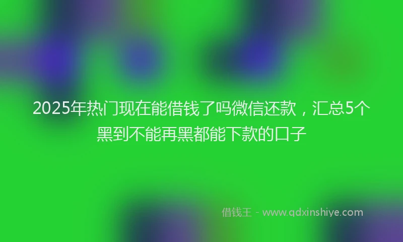 2025年热门现在能借钱了吗微信还款，汇总5个黑到不能再黑都能下款的口子