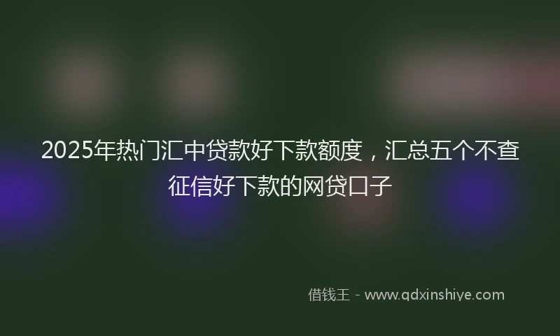 2025年热门汇中贷款好下款额度，汇总五个不查征信好下款的网贷口子