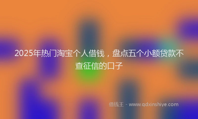 2025年热门淘宝个人借钱，盘点五个小额贷款不查征信的口子