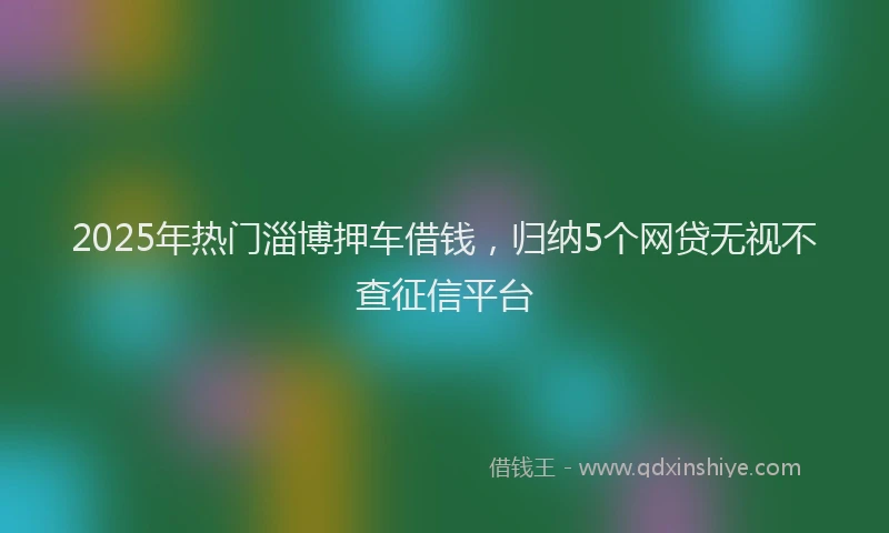 2025年热门淄博押车借钱，归纳5个网贷无视不查征信平台