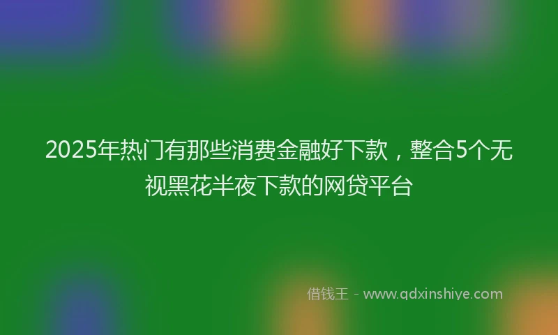 2025年热门有那些消费金融好下款，整合5个无视黑花半夜下款的网贷平台