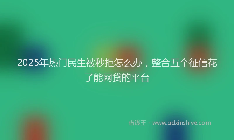 2025年热门民生被秒拒怎么办，整合五个征信花了能网贷的平台