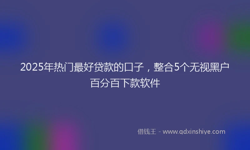 2025年热门最好贷款的口子，整合5个无视黑户百分百下款软件