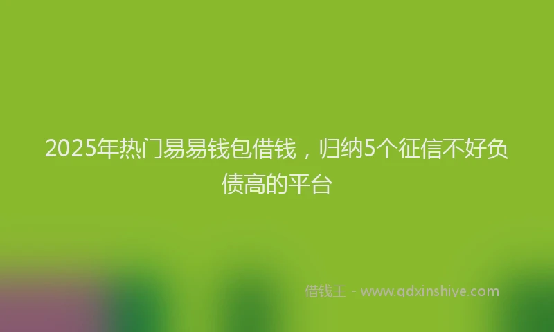 2025年热门易易钱包借钱，归纳5个征信不好负债高的平台
