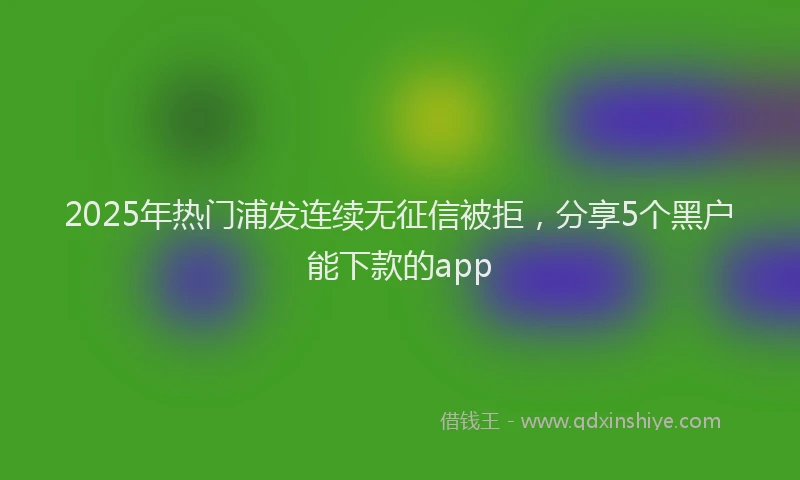 2025年热门浦发连续无征信被拒，分享5个黑户能下款的app