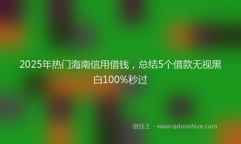 2025年热门海南信用借钱，总结5个借款无视黑白100%秒过