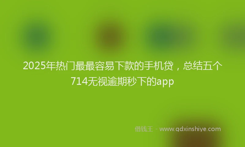 2025年热门最最容易下款的手机贷，总结五个714无视逾期秒下的app