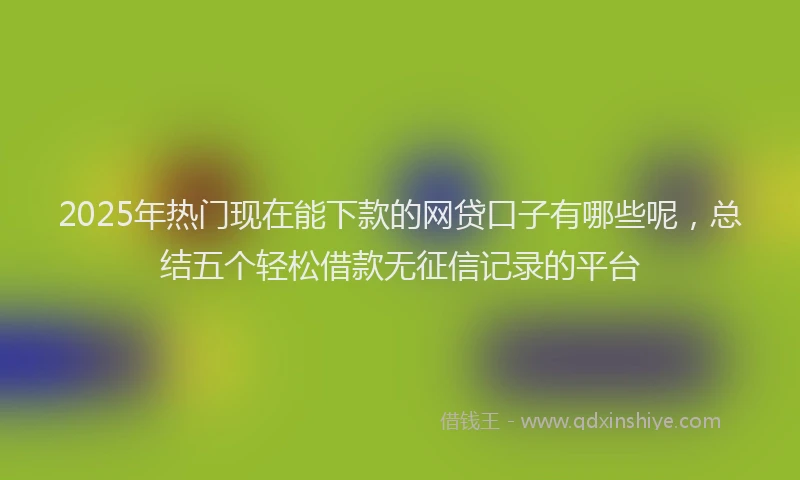 2025年热门现在能下款的网贷口子有哪些呢，总结五个轻松借款无征信记录的平台