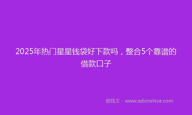 2025年热门星星钱袋好下款吗，整合5个靠谱的借款口子