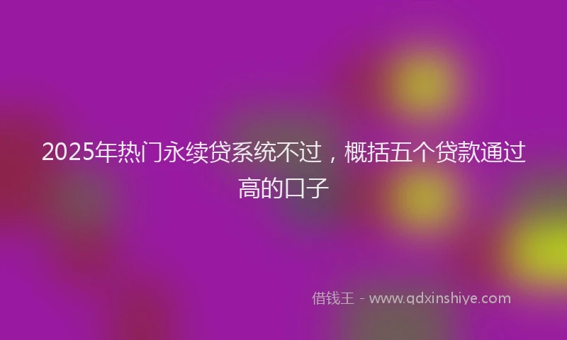 2025年热门永续贷系统不过，概括五个贷款通过高的口子
