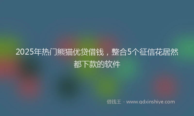 2025年热门熊猫优贷借钱，整合5个征信花居然都下款的软件