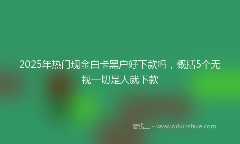 2025年热门现金白卡黑户好下款吗，概括5个无视一切是人就下款