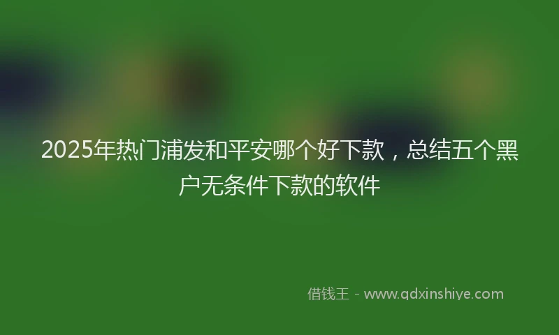 2025年热门浦发和平安哪个好下款，总结五个黑户无条件下款的软件