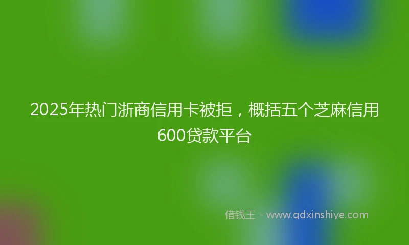 2025年热门浙商信用卡被拒，概括五个芝麻信用600贷款平台