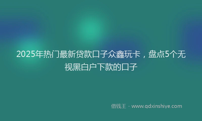 2025年热门最新贷款口子众鑫玩卡，盘点5个无视黑白户下款的口子