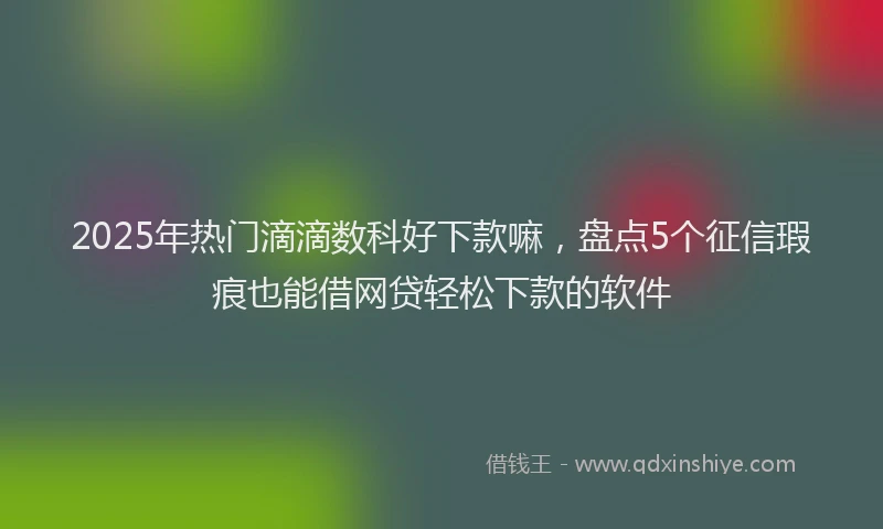 2025年热门滴滴数科好下款嘛，盘点5个征信瑕疵也能借网贷轻松下款的软件