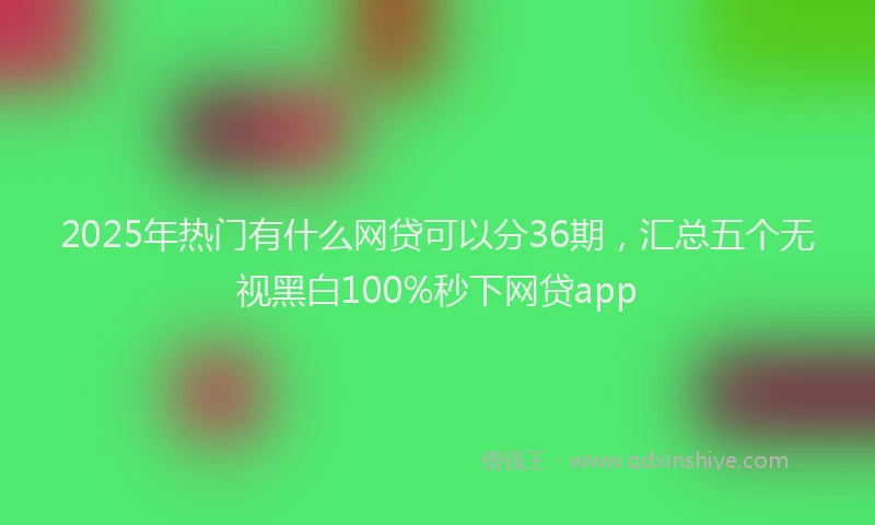 2025年热门有什么网贷可以分36期，汇总五个无视黑白100%秒下网贷app