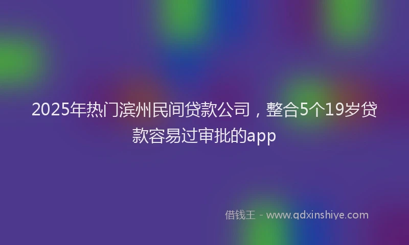 2025年热门滨州民间贷款公司，整合5个19岁贷款容易过审批的app
