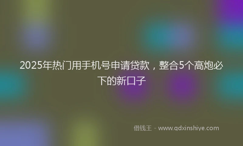 2025年热门用手机号申请贷款，整合5个高炮必下的新口子