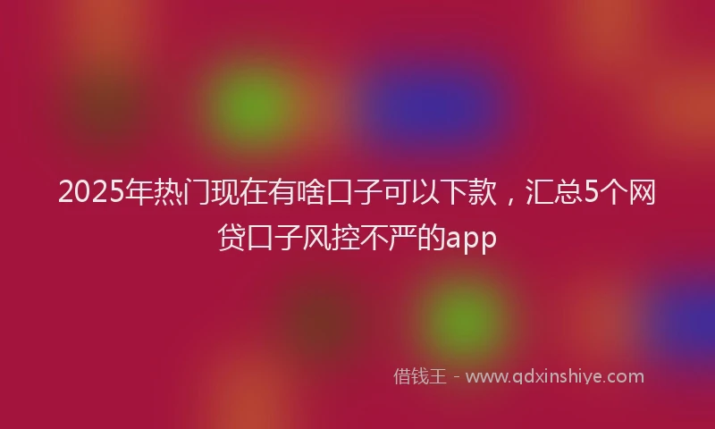 2025年热门现在有啥口子可以下款，汇总5个网贷口子风控不严的app