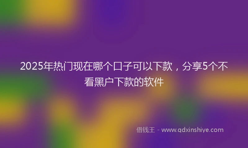 2025年热门现在哪个口子可以下款，分享5个不看黑户下款的软件