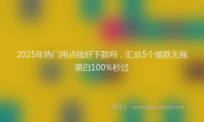 2025年热门用点钱好下款吗，汇总5个借款无视黑白100%秒过