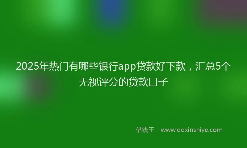 2025年热门有哪些银行app贷款好下款，汇总5个无视评分的贷款口子