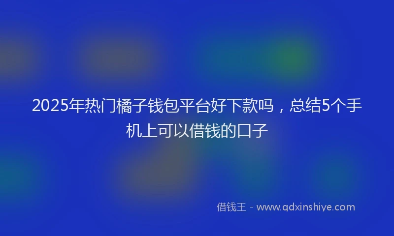 2025年热门橘子钱包平台好下款吗，总结5个手机上可以借钱的口子