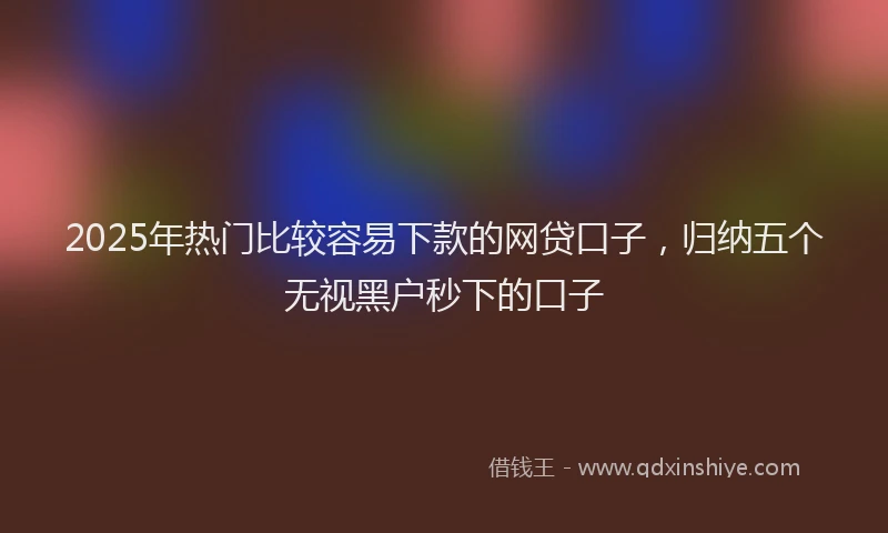 2025年热门比较容易下款的网贷口子，归纳五个无视黑户秒下的口子