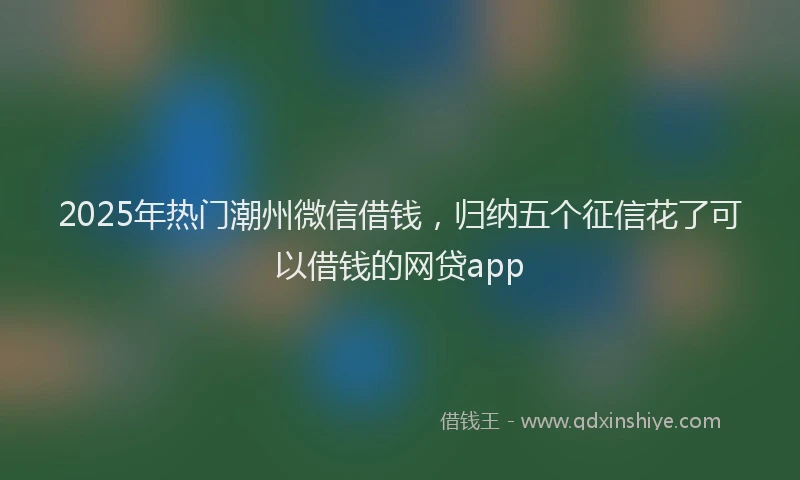 2025年热门潮州微信借钱，归纳五个征信花了可以借钱的网贷app