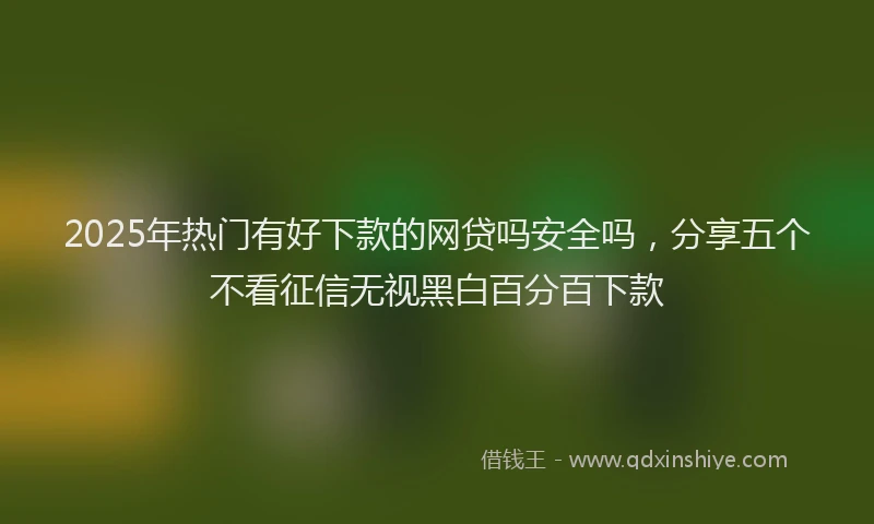 2025年热门有好下款的网贷吗安全吗，分享五个不看征信无视黑白百分百下款