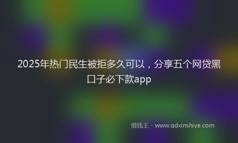 2025年热门民生被拒多久可以，分享五个网贷黑口子必下款app