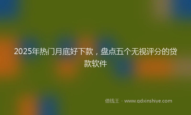 2025年热门月底好下款，盘点五个无视评分的贷款软件