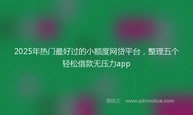 2025年热门最好过的小额度网贷平台，整理五个轻松借款无压力app