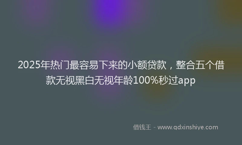 2025年热门最容易下来的小额贷款，整合五个借款无视黑白无视年龄100%秒过app