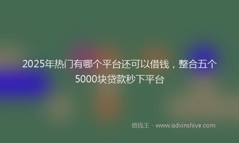 2025年热门有哪个平台还可以借钱，整合五个5000块贷款秒下平台