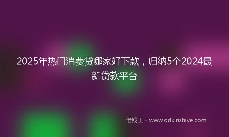 2025年热门消费贷哪家好下款，归纳5个2024最新贷款平台