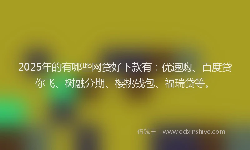 2025年的有哪些网贷好下款有：优速购、百度贷你飞、树融分期、樱桃钱包、福瑞贷等。