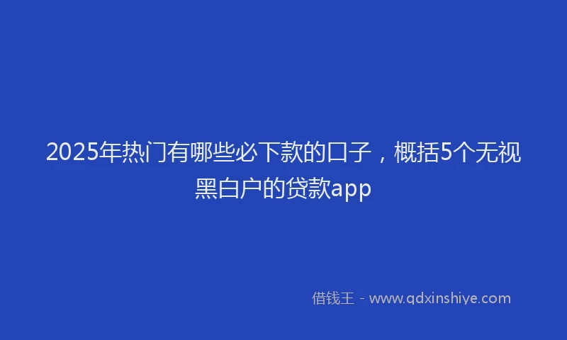2025年热门有哪些必下款的口子，概括5个无视黑白户的贷款app