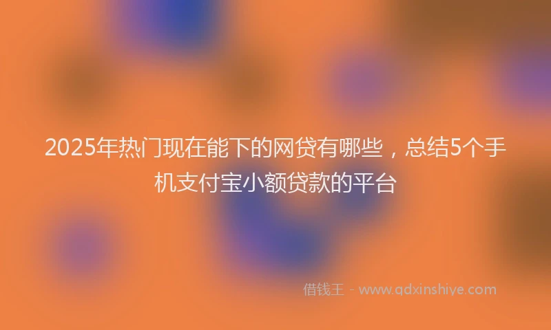 2025年热门现在能下的网贷有哪些，总结5个手机支付宝小额贷款的平台